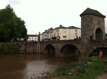 The only medieval bridge that still has a gatehouse in Wales. This is in Monmouth, where we stopped for lunch.