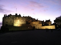 Here's the castle all lit up at night